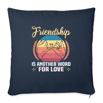 Cadeau d’amitié pour bon ami - Housse de coussin décorative 45 x 45 cm - bleu marine - Devant