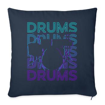 Drums Retro Gift - Sofa pillowcase 17,3'' x 17,3'' (45 x 45 cm) - navy - Front