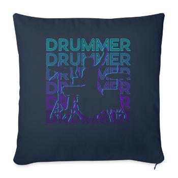 Drummer Retro Gift - Sofa pillowcase 17,3'' x 17,3'' (45 x 45 cm) - navy - Front