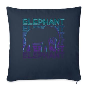 Elephant Retro Gift - Sofa pillowcase 17,3'' x 17,3'' (45 x 45 cm) - navy - Front