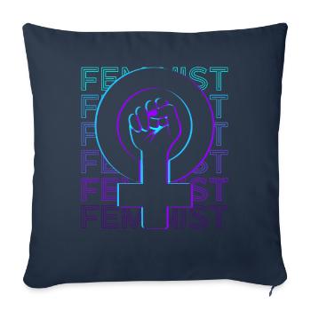 Féminisme féministe Retro Gift - Housse de coussin décorative 45 x 45 cm - bleu marine - Devant
