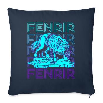 Fenrir Celtic Wolf Viking Rétro Cadeau - Housse de coussin décorative 45 x 45 cm - bleu marine - Devant