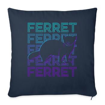 Ferret Retro Cadeau - Housse de coussin décorative 45 x 45 cm - bleu marine - Devant