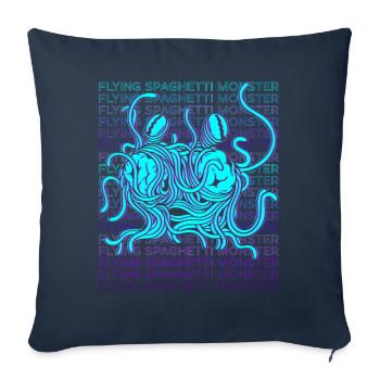 Flying Spaghetti Monster Pastafari FSM Atheist Ges - Sofakissenbezug 45 x 45 cm - Navy - Vorne