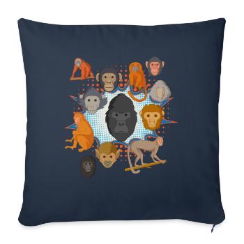 Singe Enfants Espèce de singe Chimpanzé - Housse de coussin décorative 45 x 45 cm - bleu marine - Devant