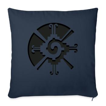 Hunab Ku Ometeotl Aztèque Yucatèque Maya Maya Inca - Housse de coussin décorative 45 x 45 cm - bleu marine - Devant