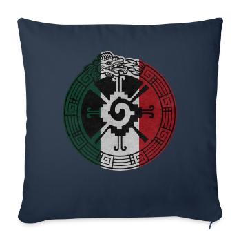 Quetzalcoatl Ouroboros Hunab Ku Ometeotl Azteke - Housse de coussin décorative 45 x 45 cm - bleu marine - Devant