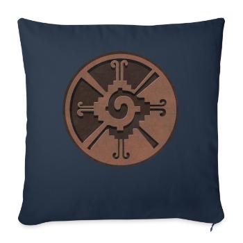 Hunab Ku Ometeotl Aztèque Yucatèque Maya Maya Inca - Housse de coussin décorative 45 x 45 cm - bleu marine - Devant