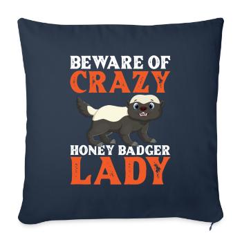 Funny honey badger - Sofa pillowcase 17,3'' x 17,3'' (45 x 45 cm) - navy - Front