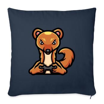 Drôle honey Badger Gamer Jeu vidéo - Housse de coussin décorative 45 x 45 cm - bleu marine - Devant