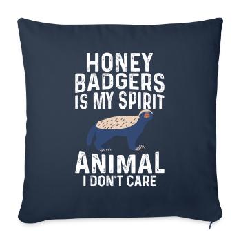 Funny honey badger - Sofa pillowcase 17,3'' x 17,3'' (45 x 45 cm) - navy - Front