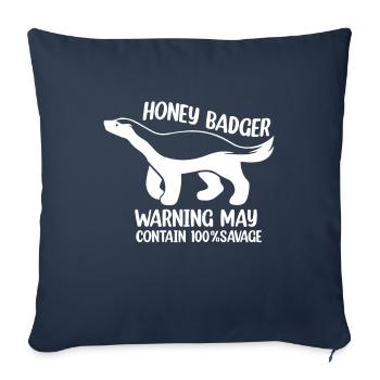 Funny honey badger - Sofa pillowcase 17,3'' x 17,3'' (45 x 45 cm) - navy - Front