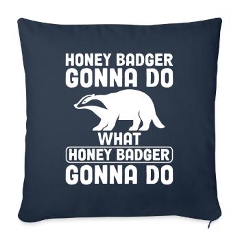 Funny honey badger - Sofa pillowcase 17,3'' x 17,3'' (45 x 45 cm) - navy - Front