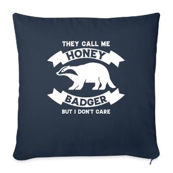 Funny honey badger - Sofa pillowcase 17,3'' x 17,3'' (45 x 45 cm) - navy - Front