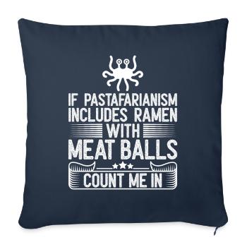 Le monstre spaghetti volant - Housse de coussin décorative 45 x 45 cm - bleu marine - Devant