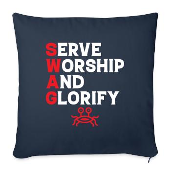 Flying Spaghetti Monster FSM - Sofa pillowcase 17,3'' x 17,3'' (45 x 45 cm) - navy - Front