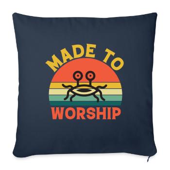 Flying Spaghetti Monster Pastafarianism FSM - Sofa pillowcase 17,3'' x 17,3'' (45 x 45 cm) - navy - Front