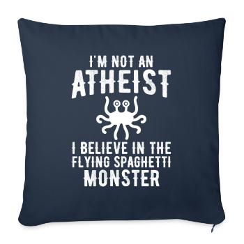 Pastafarianisme flying Spaghetti Monster - Housse de coussin décorative 45 x 45 cm - bleu marine - Devant