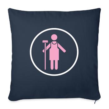Femme de ménage Nettoyeur Femme au foyer - Housse de coussin décorative 45 x 45 cm - bleu marine - Devant