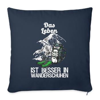 Hikers Mountaineers live better in hiking boots - Sofa pillowcase 17,3'' x 17,3'' (45 x 45 cm) - navy - Front