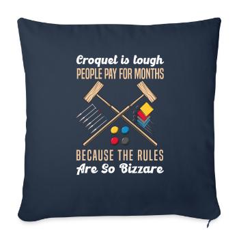 Croquet Sport Rich Rules Croquet Club - Sofa pillowcase 17,3'' x 17,3'' (45 x 45 cm) - navy - Front