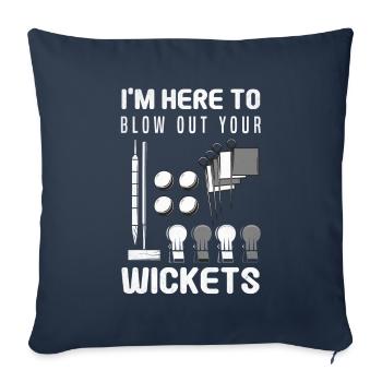 Blow Your Wickets Croquet joueur Raquette de croquet - Housse de coussin décorative 45 x 45 cm - bleu marine - Devant