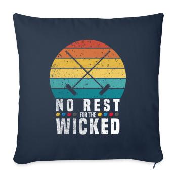Pas de repos pour le joueur de croquet de croquet de guichet - Housse de coussin décorative 45 x 45 cm - bleu marine - Devant