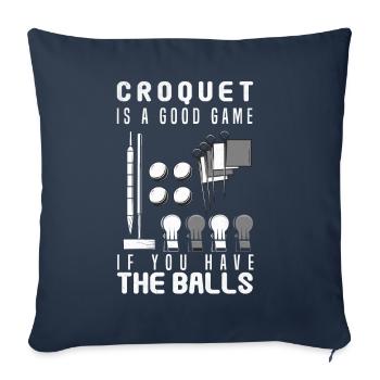 Croquet Game Balls Croquet Player Mallet & Wicket - Housse de coussin décorative 45 x 45 cm - bleu marine - Devant