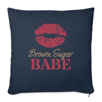 Brown Sugar Babe Women Kiss mouth Africa Culture - Sofa pillowcase 17,3'' x 17,3'' (45 x 45 cm) - navy - Front