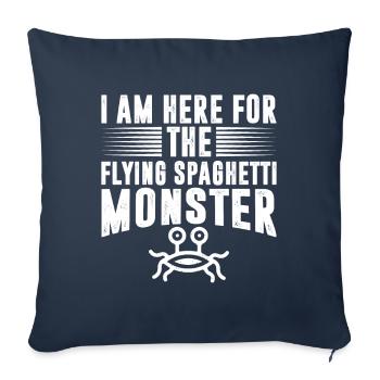 Le monstre spaghetti volant - Housse de coussin décorative 45 x 45 cm - bleu marine - Devant