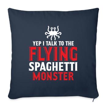 Monstre Spaghetti Volant FSM - Housse de coussin décorative 45 x 45 cm - bleu marine - Devant