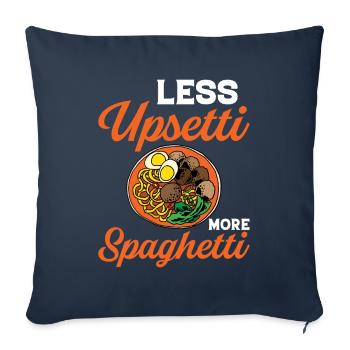 Drôles de boulettes de viande de bol à spaghetti - Housse de coussin décorative 45 x 45 cm - bleu marine - Devant