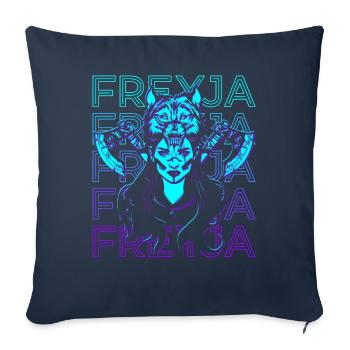 Freyja Freya Déesse nordique Déesse nordique - Housse de coussin décorative 45 x 45 cm - bleu marine - Devant