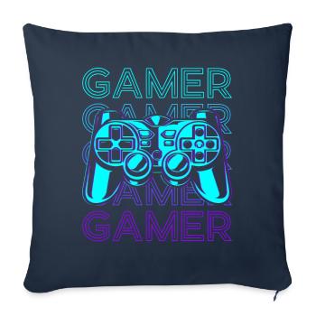 Gamer Video Gaming Controller Retro - Sofa pillowcase 17,3'' x 17,3'' (45 x 45 cm) - navy - Front