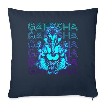 Ganesha Ancien dieu hindou Mythologie hindoue - Housse de coussin décorative 45 x 45 cm - bleu marine - Devant