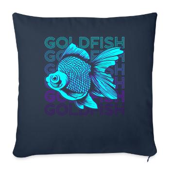 Poisson rouge Rétro - Housse de coussin décorative 45 x 45 cm - bleu marine - Devant