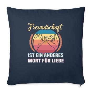 Freundschafts Geschenk für guten Freund - Sofakissenbezug 45 x 45 cm - Navy - Vorne