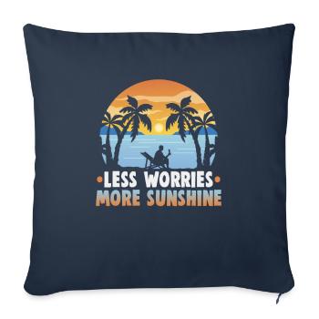 Vacances à la plage au bord de la mer Design motif de plage - Housse de coussin décorative 45 x 45 cm - bleu marine - Devant