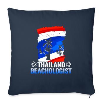 Thailand Beach Holiday by the Sea Design Beach Motif - Sofa pillowcase 17,3'' x 17,3'' (45 x 45 cm) - navy - Front