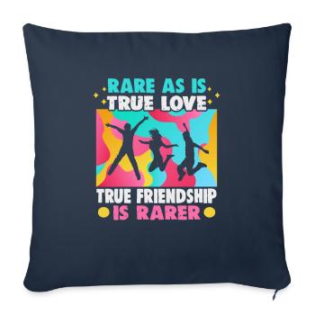 Cadeau d’amitié pour bon ami - Housse de coussin décorative 45 x 45 cm - bleu marine - Devant