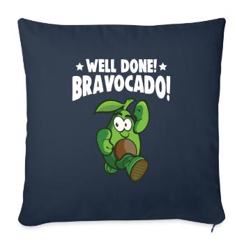 Avocado design for vegetarians and vegans - Sofa pillowcase 17,3'' x 17,3'' (45 x 45 cm) - navy - Front