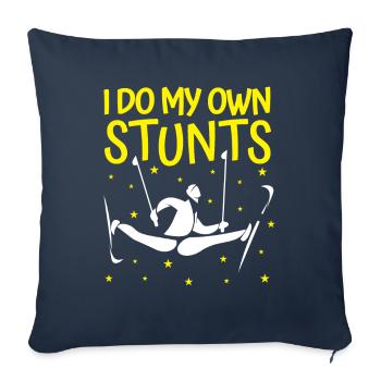 Skieurs de fond biathlon de fond - Housse de coussin décorative 45 x 45 cm - bleu marine - Devant