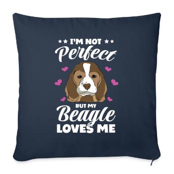 Dog saying Beagle design pour les amoureux des chiens - Housse de coussin décorative 45 x 45 cm - bleu marine - Devant