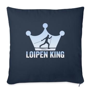 Skieurs de fond biathlon de fond - Housse de coussin décorative 45 x 45 cm - bleu marine - Devant