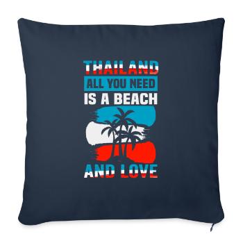 Thailand Beach Holiday by the Sea Design Beach Motif - Sofa pillowcase 17,3'' x 17,3'' (45 x 45 cm) - navy - Front