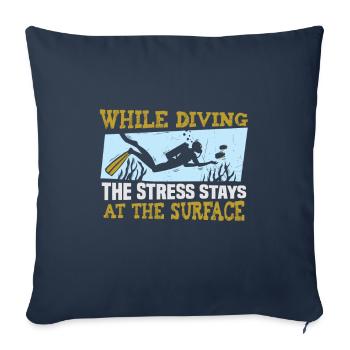 Instructeur de conception de plongée sous-marine Snorkeling - Housse de coussin décorative 45 x 45 cm - bleu marine - Devant