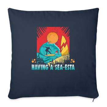 Beach holiday by the sea Design beach motif - Sofa pillowcase 17,3'' x 17,3'' (45 x 45 cm) - navy - Front