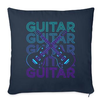 Guitar Player Guitarist Retro - Sofa pillowcase 17,3'' x 17,3'' (45 x 45 cm) - navy - Front