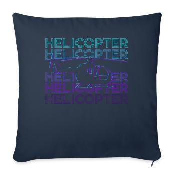 Pilote d’hélicoptère Chopper Copter Retro - Housse de coussin décorative 45 x 45 cm - bleu marine - Devant