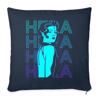 Héra Déesse grecque Mytholo grec ancien - Housse de coussin décorative 45 x 45 cm - bleu marine - Devant